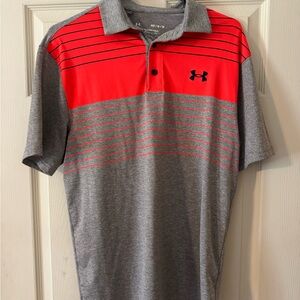 Under Armour Men's Polo in Red and Gray